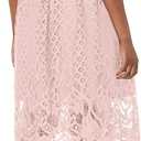 VEIISAR Womens Fashion Sleeveless Lace Fit Elegant Cocktail Party Dress (Pink, M)