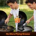 Bristle-Free Electric Grill Brush, Fire-Resistant BBQ Grill Brush, Reciprocating Grill Brush for Outdoor Grill, Grill Cleaner with 3 Heads, Cordless Grill Cleaning Brush with 3600 mAn, Silver