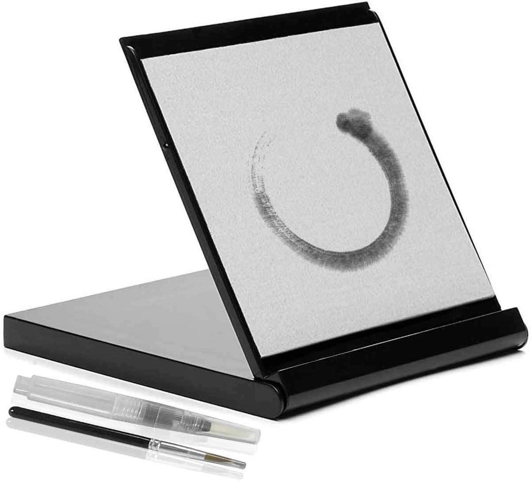 Water Artist Board Paint with Zen Relaxation Meditation Art Painting Board Drawing Brush Gifts for Artist (Black)