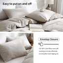 TUMEI 100% Linen Pillow Case Queen, Set of 2 Queen Size Linen Bed Pillow Cases Pillow Shams Cover Washed Solid Color Natural Flax Soft Breathable (25.98"×20.08")