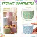 Pickmesh 80 Pcs Floral Paper Ice Cream Cups 9 oz Spring Summer Floral Disposable Dessert Bowls Snack Soup Paper Cups Birthday Wedding Baby Shower Tea Party Supplies for Hot or Cold Food