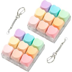 2 Pcs Keyboard Fidget Toy, 9 Keys Cute Heart-Shaped Clicker Keyboard Fidget for Adults Relieve Stress and Anxiety Decompression Keyboard Keychain Fidgets