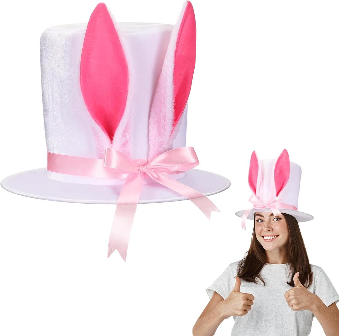 Glitopper Bunny Ear Top Hat Bunny Ears Rabbit Hat for Women Cute Rabbit for Carnival Easter Halloween Party Cosplay Accessory