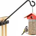 12-Inch Deck Bird Feeder Hanger for Railing, Outdoor Decor Plant Hanger, Balcony Railing Hook - 22LB Capacity - for Hanging Plants, Bird Feeders, Lanterns, Wind Chimes