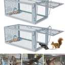 2 Packs Humane Rat Trap Outdoor, Wanqueen Humane Mouse Traps Indoor, Small Rodent Chipmunk Trap and Other Live Animal Cage Catch and Release