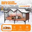 Heated Cat House for Outside, Outdoor Heated Cat House Weatherproof