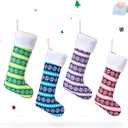 Athoinsu 4 PCS Knitted Christmas Stockings Xmas Holiday Party Season Decor Warm Gifts for Toddler Kids Family Extra Long, 20'' (Style3)