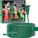 25FT Outdoor Extension Extension Cord for Halloween Christmas Inflatables with Multiple Outlets Green Electrical Cord with Multiple Plugs Outdoor Christmas Blow Up Decorations Light Extension Cords