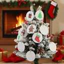 AmazingSpark 64 Pcs Christmas Stocking Magic Foam Texture Painting Kit, 36 Pcs Foam Texture Paper Stocking Crafts, 24 Colors Markers Paint 3D Effect DIY Blank Xmas Hanging Ornaments for Gifts