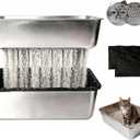 PAWISE 19.7"×13.8"×6" Stainless Steel Sifting Litter Box, XL Sifting Cat Litter Box with High Sides, 201 Metal Sifting Litter Pan for Big Cats & Pine Pellets, Rust-Proof, Anti-Odor,Easy Clean