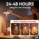 Cordless Rechargeable LED Table Lamps,3 Colors Adjustable Brightness,3600 mAh Battery Powered Table Light for Bar Restaurant Dining 2Pcs-Rose