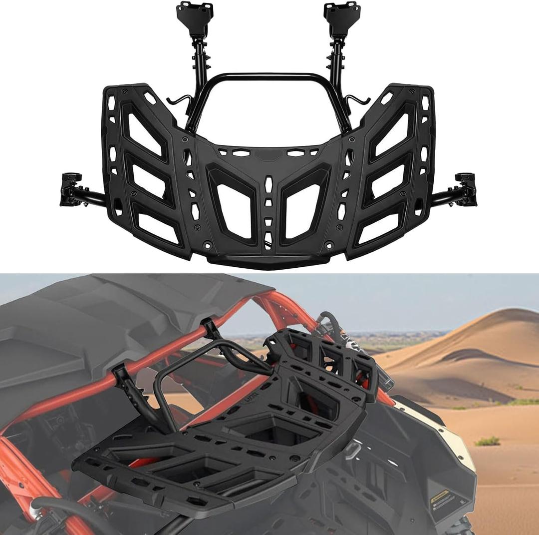 X3 Rack with Gas Strut, Maverick X3 LinQ Pivoting Rack Kit, Spare Tire Cargo Luggage Cooler Rack Compatible with Can-Am X3 & X3 Max All Models 2017-2025 Accessories, Replace #715002881