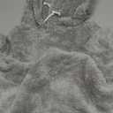 Fuzzy Dog Hoodie Dog Sweaters for Large Dogs Soft Double-Sided Plush Fleece Pet Sweater Clothes Coats Pet Hoodie Sherpa Hooded Sweatshirt(Grey-XXL)