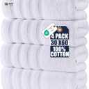 Utopia Towels 4 Pack Premium Extra Large Bath Towels Set, (30 x 60 Inches) 100% Ring Spun Cotton, Lightweight and Highly Absorbent Quick Drying Towels, Perfect for Daily Use (White)