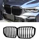 MAXDOM Replacement Front Upper Grill Fit for BMW (2019-2023) X5 G05  Gloss Black Single Slat ABS Grille