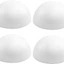 Crafjie 4PCS 8 Inchs White Foam Balls Half Round Polystyrene Half Foam Balls Craft Supplies Hemispherical Christmas Craft Ballfor DIY Home Craft Project and Art Decoration