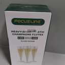 FOCUSLINE 100 Pack 4.5 Oz Plastic Champagne Flutes, Clear Plastic Champagne Glasses, Disposable Toasting Glasses Recyclable Cups for Wedding Party