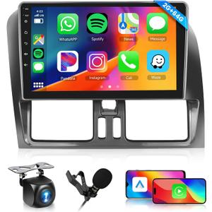 [2G+64G] Android Car Stereo for Volvo XC60 2008-2013 Head Unit, Wireless Carplay Android Auto Mirror Link,9 Inch Touch Screen Car Radio GPS,Bluetooth, WiFi, FM RDS Radio,BT/SWC/EQ