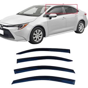 Window Visors for Toyota Corolla Sedan 2020-2025 | Side Window Rain Guards | Smoke Tinted Deflectors,No-Drill Weather Protection, Compatible with LE/SE/XLE Sedan Models