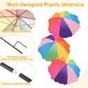3Pack Upgraded Plant Umbrellas for Outdoor Plants, 23.6" Garden Plant Umbrella Shade with Adjustable Angle, 40.5" Higher Sun Shade for Plants, Potted Plant, Garden Beds3pcs rainbow