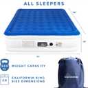 SoundAsleep Dream Series Luxury Air Mattress with ComfortCoil Technology & Built-in High Capacity Pump for Home Camping- Double Height, Adjustable, Inflatable Blow Up, Portable - California King XL