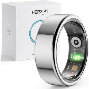 Smart Ring for Women & Men - (Size 13) 24/7 Health Metrics Fitness Ring, Tracks 20+ Biometrics, 6 Day Battery Life, Waterproof Stainless Steel, Free APP for iOS Android, No Subscription