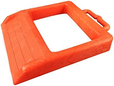 ROBLOCK Pallet Jack Chock Heavy Duty Wheel Chock, Pallet Jack Stopper for Truck 14.2" Length x 11.2" Width x 2" Height (1 Pack, Orange)