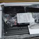 AODK 59 Inch Gaming Desk with USB Charging Ports & LED Light- Reversible Computer Desk with Storage Shelves & Monitor Stand, Modern Gamer Desk Table with Fabric Drawers & Side Hook, Carbon Fiber Black