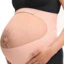 Momcozy Pregnancy Belly Band, CozySupport Ergonest Maternity Belly Band, Invisible Pregnancy Belt for Back, Abdomen, Waist (XX-Large, Oyster Pink)