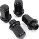 Set of 24 Veritek 12x1.5mm 1.87 Inch 47mm Length 13/16 Hex OEM Factory Mag Washer Style Black Lug Nuts for Toyota Tacoma 4 Runner FJ Cruiser SR5 Pre-Runner TRD Off-Road Limited OEM Replacement