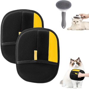Pet Hair Removal Glove for Cats & Dogs, 2Pcs Newly Upgraded Electrostatic Pet Hair Remover Gloves, Reusable Magic Brush Pet Hair，Pet Hair Remover for Laundry, Sofas，Carpets，Clothing | Pet Hair Remover
