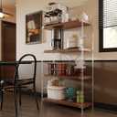 4-Tier Industrial Bookshelf, Wood and Metal Shelf Unit, Storage Bookcase, 4T32IN