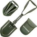 VIVOSUN Folding Survival Shovel, 22'' Camping Shovel, Military Portable Small Shovel with High Carbon Steel, Tactical Entrenching Tool for Hiking, Digging, Backpacking, Gardening, Off Road, Beach (Green)