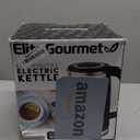 Elite Gourmet EKT8717 1.7L Dual Wall Cool Touch Electric Tea Kettle, Borosilicate Glass, 304 Stainless Steel Interior, Programmed Digital Touchscreen, Keep Warm, Auto Off & Audible Indicator, Black (1.9 Quarts)