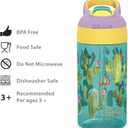 Zak Designs 16oz Riverside Desert Life Kids Water Bottle with Straw and Built in Carrying Loop Made of Durable Plastic, Leak-Proof Design for Travel, 2PK Set