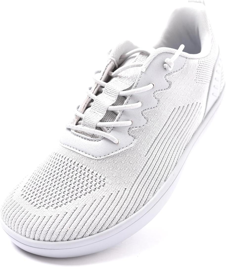 Barefoot Walking Shoes of Women & Wide Toe Box Fashion Sneaker | Women's Breathable & Comfortable Non-Slip Vitality Running Shoes Zero Drop Minimalist Shoes Footwear Grey 5.5