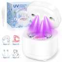 DODOWIN Ultrasonic Retainer Cleaner Machine, 45kHz Cleaning Pod with 200ML Capacity, 2 Modes for Mouth Guard, Night Guard, Aligners, Toothbrush Heads, Jewelry, Valentines Day Gifts for Her Him (White)