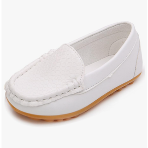 LONSOEN Toddler Little Kid Boys Girls Soft Slip On Loafers Dress Flat Shoes, 35