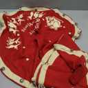 Hungdao 2 Pcs Mini Christmas Tree Skirt 15" Small Red Vintage Christmas Tree Skirt Decorations for Xmas Rustic Holiday Party Decor(Snowflake)