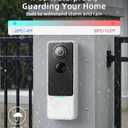 3MP Camera Doorbell Camera Wireless Video Doorbell 2K HD- No Subscription Required, Free Human Motion Detection, Package Detection, Battery Powered, Works with Alexa &Google Assistant,2.4GHz WiFi Only