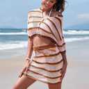 HUUSA Women's 2 Piece Crochet Swimsuit Cover Ups 2025 Hollow Out Bathing Suit Coverup Beach Outfits Crop Top and Skirt Sets (Large)