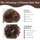 2 Pcs Real Hair Bun Wig,Messy Fake Hair Buns Hair Piece,Suitable for Ladies and Girls,Fashionable and Natural(Golden)