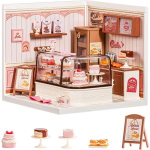 Rolife Super Creator Kits Tasty Cake Shop, Tiny House Building Blocks for Little Dolls, DIY Plastic Mini House Model Building Kits for Teens Aged 14+, DIY Crafts/Hobbies for Adults (Tasty Cake Shop)