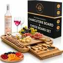 Charcuterie Boards Gift Set - Bambusi Bamboo Cheese Board Set with Serving Knives, Meat and Cheese Platter for Hosting Parties, Gifts for Women, Mom, Wife, Wedding, Housewarming, Birthday, Mothers Day