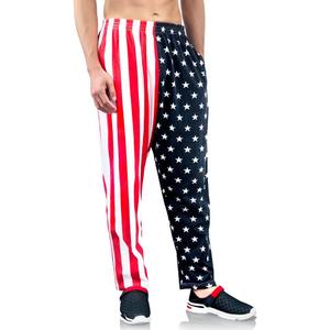 bopika Men's American Flag Pants Men's Sport Sweatpants Baggy Pant Joggers Long Pants with Pockets (Red, M)