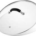 12 Inch Pan Lid - Glass Lid with Stainless Steel Handle for Frying Pan and Pots (12" Lid)