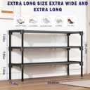 SAN HE Long Shoe Rack-Shoe Organizer 3 Tier Shoe Rack for Closet Front Door Entryway Garage, Stackable Free Standing and Freely Combinable Shoe Storage, Space Saving Small Shoe Shelves.