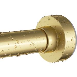 Gold Shower Curtain Rod 34-96 Inches(2.8-8ft) Never Rust Adjustable Shower Rod Spring Tension Non Slip No Drilling Shower Rods for Bathroom Garland Window