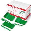 PLASTICPRO 1000 piece Cutlery Combo set of Green Plastic Forks, Spoons, and Knives Disposable Colored Cutlery Bulk Pack Variety Pack for Party Home Office