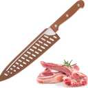 8 inch Chef Knife, Razor Sharp Kitchen Knife with Protective Knife Sheath, Razor Sharp Slicing Knife with Ergonomic Handle, German Stainless Steel, Dishwasher Safe (Brown Color)